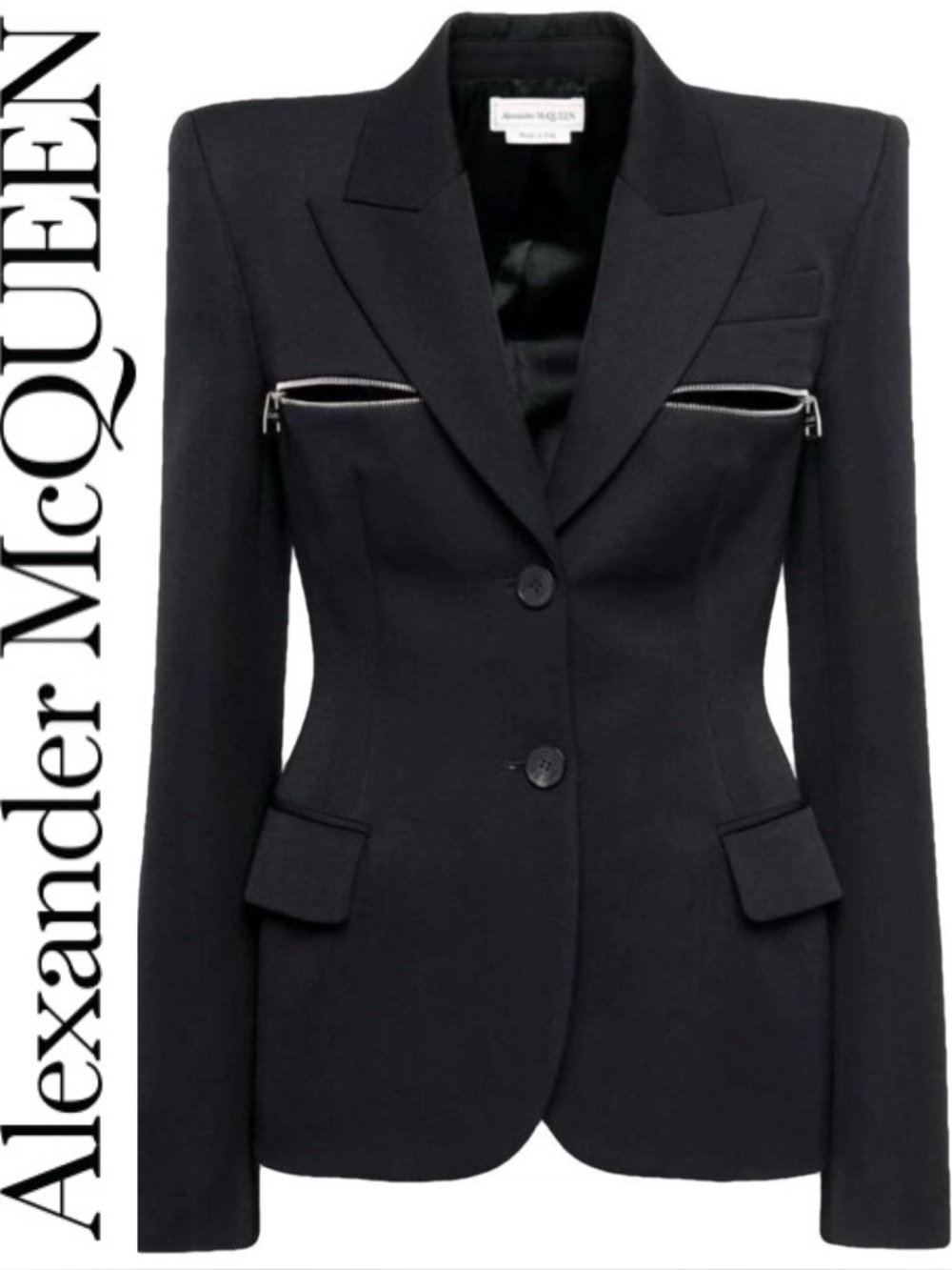 Alexander McQueen Zip Detail Blazer